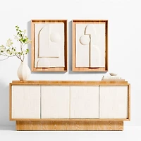 Panache 72" Cerused Natural Oak Wood Media Console with Textured Doors