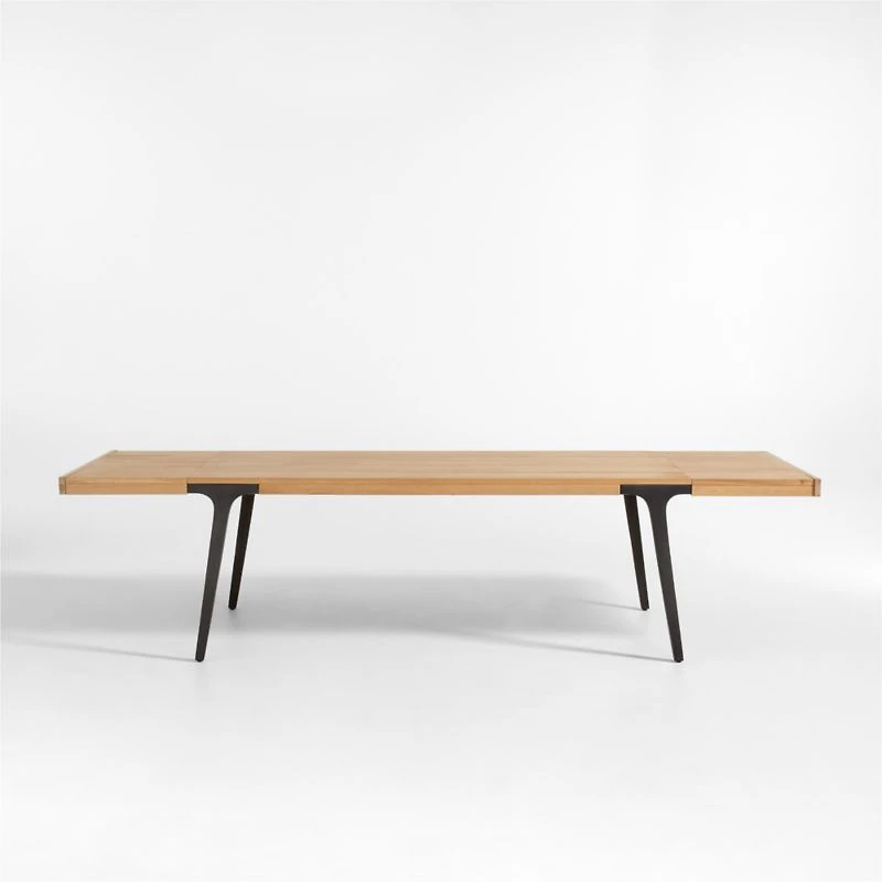 Lakin 81"-119" White Oak Wood Extendable Dining Table