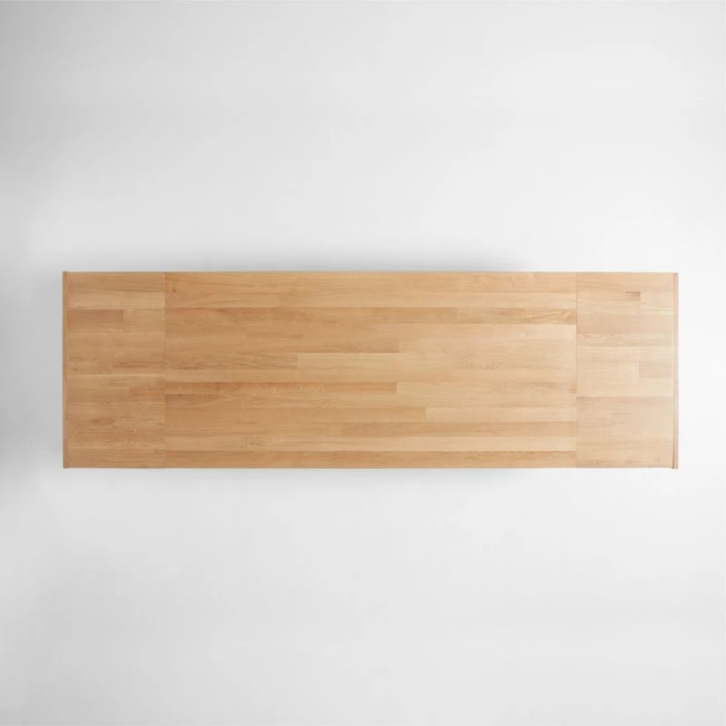 Lakin 81"-119" White Oak Wood Extendable Dining Table