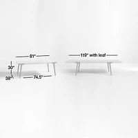 Lakin 81"-119" White Oak Wood Extendable Dining Table