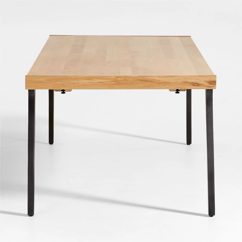 Lakin 81"-119" White Oak Wood Extendable Dining Table