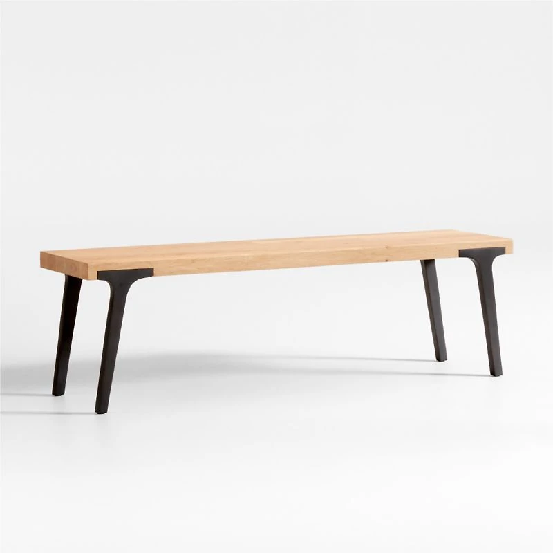 Lakin 59" White Oak Wood Bench