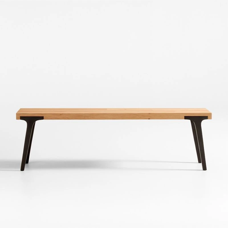 Lakin 59" White Oak Wood Bench