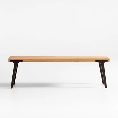 Lakin 59" White Oak Wood Bench