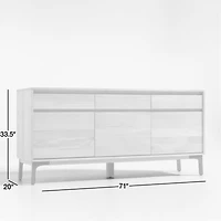 Lakin 71" White Oak Wood Credenza