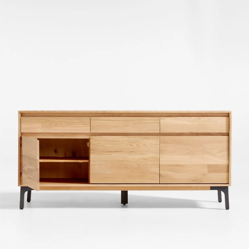 Lakin 71" White Oak Wood Credenza