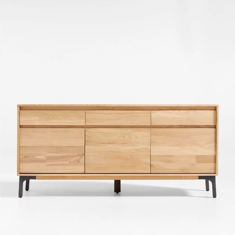 Lakin 71" White Oak Wood Credenza
