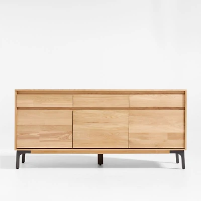 Lakin 71" White Oak Wood Credenza