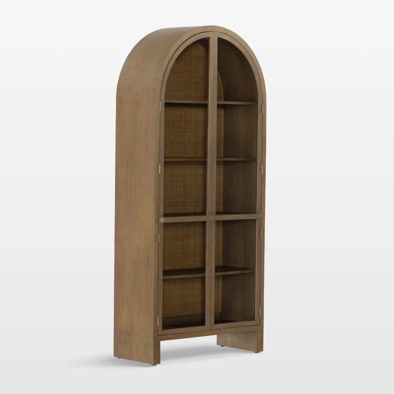 Lana Burnished Mindi Wood Storage Display Cabinet