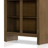 Lana Burnished Mindi Wood Storage Display Cabinet