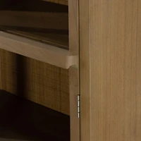 Lana Burnished Mindi Wood Storage Display Cabinet
