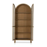Lana Burnished Mindi Wood Storage Display Cabinet