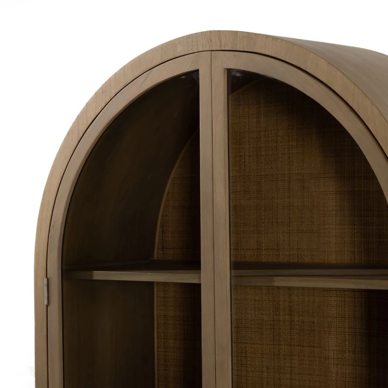 Lana Burnished Mindi Wood Storage Display Cabinet