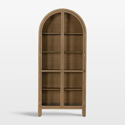 Lana Burnished Mindi Wood Storage Display Cabinet