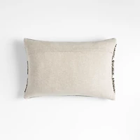Lancaster 22"x15" Textured Cotton Pebble Grey Plaid Pillow with Down-Alternative Insert