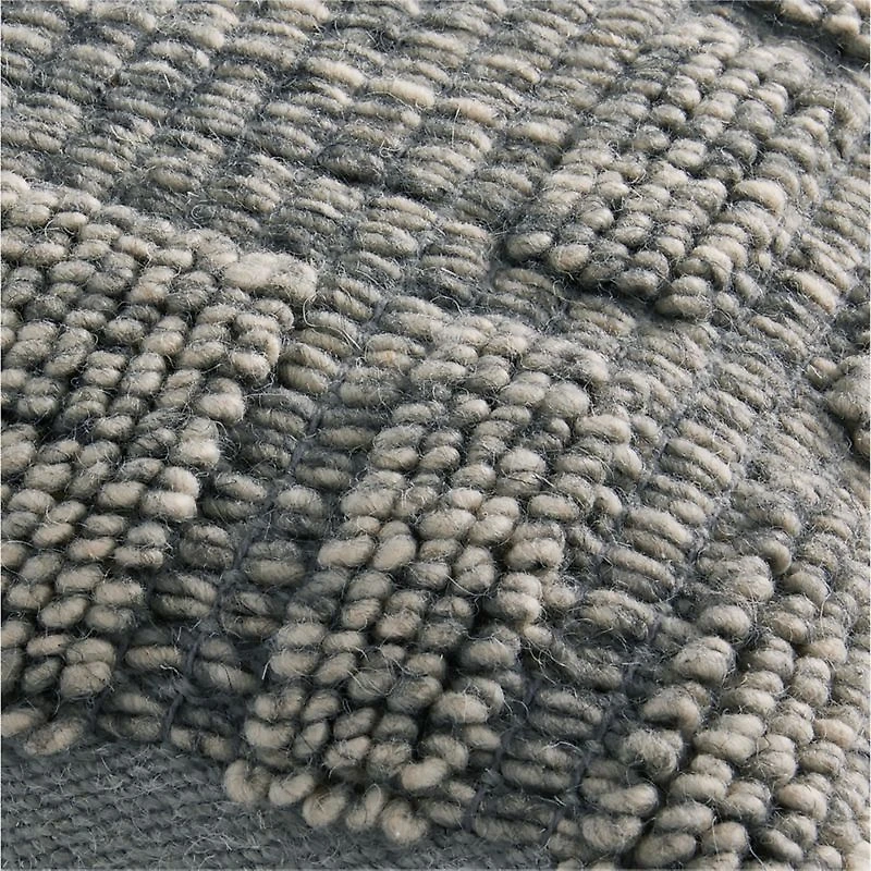 Lancaster 22"x15" Textured Cotton Pebble Grey Plaid Pillow with Down-Alternative Insert