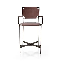 Laredo Brown Leather Counter Stool