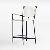 Laredo White Leather Counter Stool