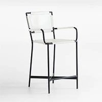 Laredo White Leather Counter Stool