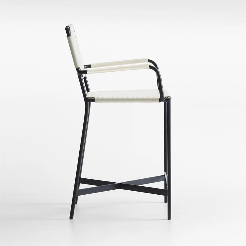 Laredo White Leather Counter Stool