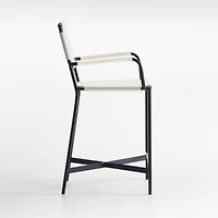 Laredo White Leather Counter Stool