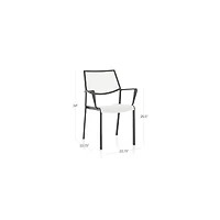 Lanai White Mesh Square Stackable Outdoor Dining Armchair