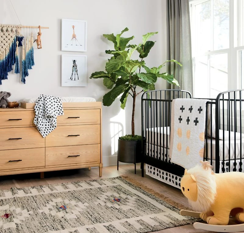 Larkin Black Metal Convertible Baby Crib