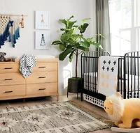 Larkin Black Metal Convertible Baby Crib