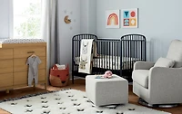 Larkin Black Metal Convertible Baby Crib
