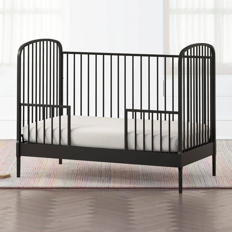 Larkin Black Metal Convertible Baby Crib