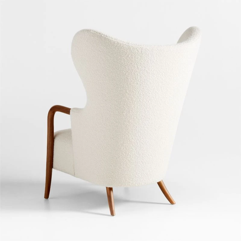 Laso White Boucle Accent Chair
