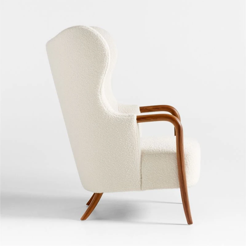 Laso White Boucle Accent Chair