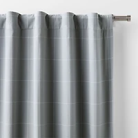 Cool Grey Lattice Herringbone Weave Blackout Curtain Panel 84"