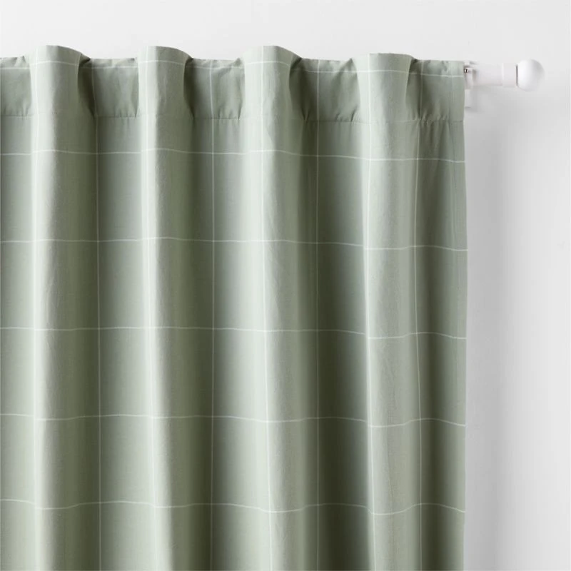 Teal Lattice Herringbone Weave Blackout Curtain Panel 96"