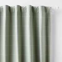 Teal Lattice Herringbone Weave Blackout Curtain Panel 96"