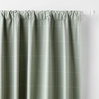Teal Lattice Herringbone Weave Blackout Curtain Panel 96"