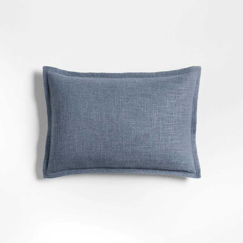 Organic Laundered Linen 18"x12" Throw Pillow with Down-Alternative Insert