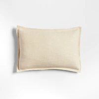 Organic Laundered Linen 18"x12" Ivory Throw Pillow Cover
