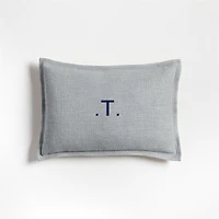 Organic Laundered Linen 18x12 Quarry Blue Throw Pillow Cover