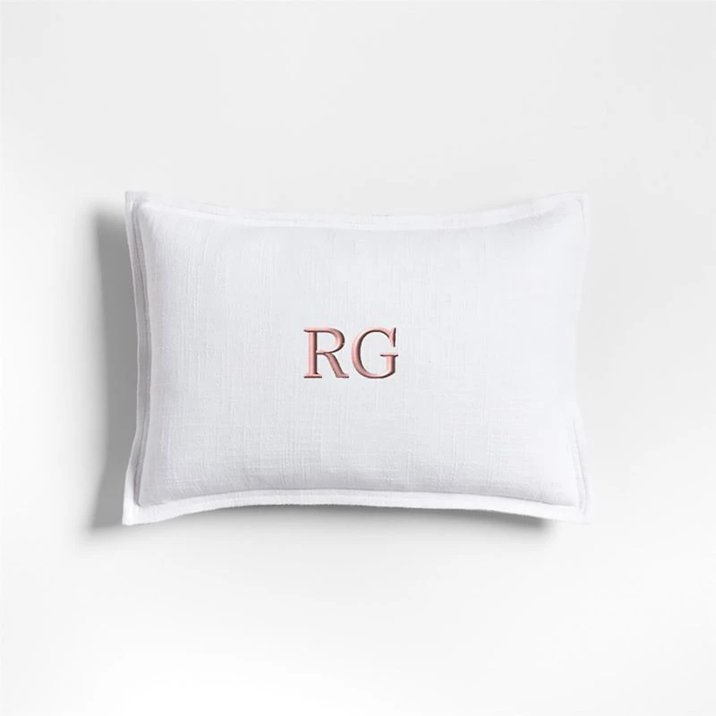Organic Laundered Linen 18x12 White Throw Pillow Cover