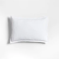 Organic Laundered Linen 18x12 White Throw Pillow Cover