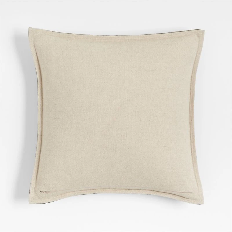 Organic Laundered Linen 20"x20" Garden Green Throw Pillow with Down-Alternative Insert