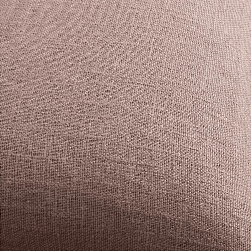 Organic Laundered Linen 20"x20" Moody Mauve Throw Pillow with Feather Insert