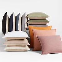 Organic Laundered Linen 20"x20" Moody Mauve Throw Pillow with Feather Insert