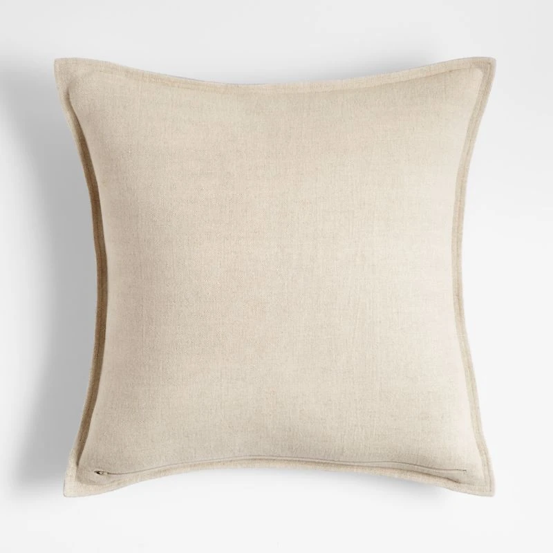 Quarry 20"x20" Organic Laundered Linen Throw Pillow with Feather Insert