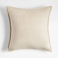 Quarry 20"x20" Organic Laundered Linen Throw Pillow with Feather Insert