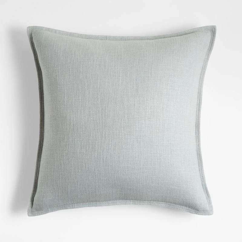 Quarry 20"x20" Organic Laundered Linen Throw Pillow with Feather Insert