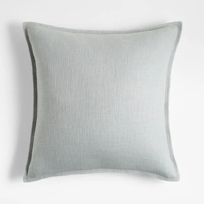 Quarry 20"x20" Organic Laundered Linen Throw Pillow with Feather Insert