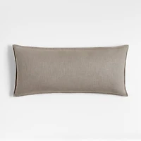 Dark Grey 36"x16" Laundered Linen Throw Pillow Cover