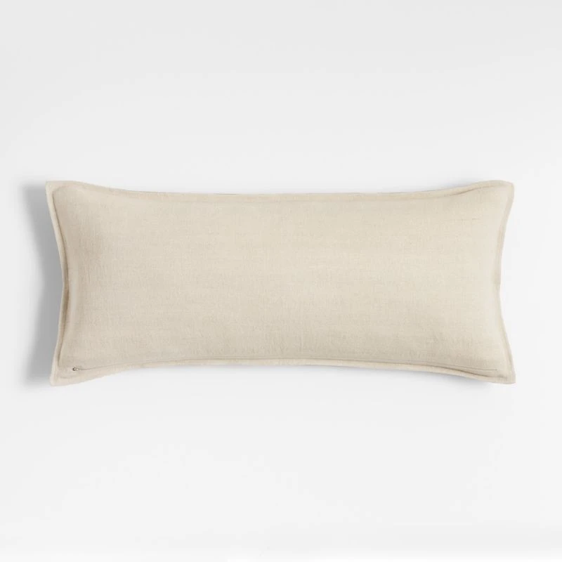 Sage 36"x16" Laundered Linen Throw Pillow Cover